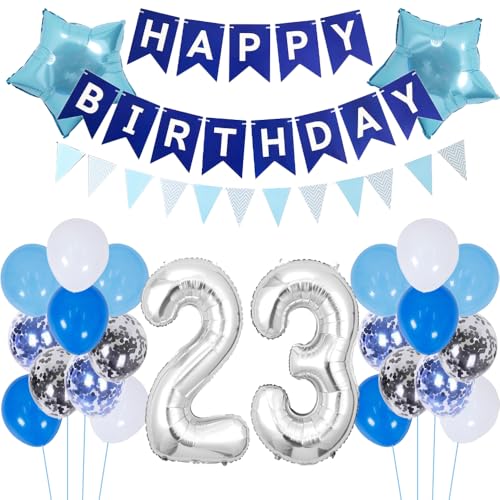 ZWWsullo Luftballon 23 Geburtstag Deko Junge Blau Dekoration Silber Geburtstagsdeko 23 Jahre ballon silber blau tortendeko Folienballon Geburtstagsdeko PartyDeko Luftballon Geburtstag Jungen ZWWsullo Luftballon 23 Geburtstag Deko Junge Blau Dekoration Silber Geburtstagsdeko 23 Jahre ballon silber blau tortendeko Folienballon Geburtstagsdeko PartyDeko Luftballon Geburtstag Jungen von ZWWsullo