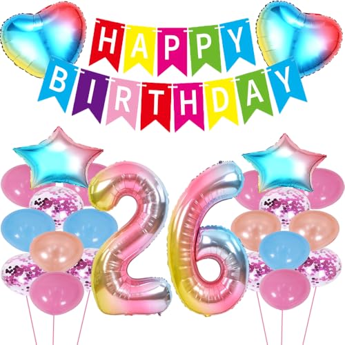 ZWWsullo Luftballon 26 Geburtstag deko Mädchen Happy Birthday Folienballon Partydeko Luftballon Rosa Geburtstagsdeko 26 Jahr Rosa Happy Birthday Geburtstag deko Riesen Folienballon Zahl ZWWsullo Luftballon 26 Geburtstag deko Mädchen Happy Birthday Folienballon Partydeko Luftballon Rosa Geburtstagsdeko 26 Jahr Rosa Happy Birthday Geburtstag deko Riesen Folienballon Zahl von ZWWsullo