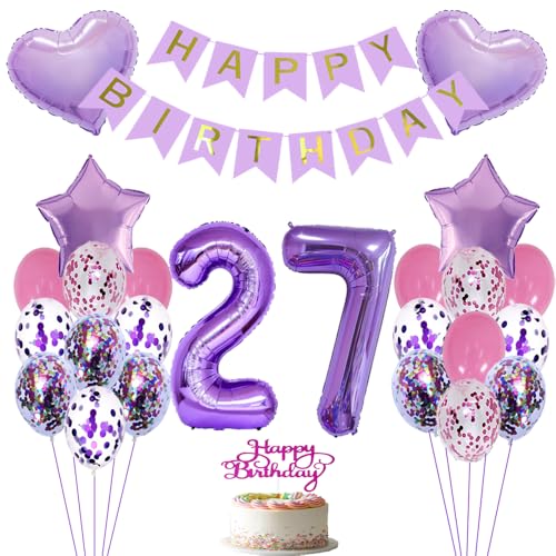 ZWWsullo Luftballon 27 Geburtstag Folienballon Deko jahre Geburtstag dekoration mädchen Luftballons Lila Happy Birthday Folienballon 27 Geburtstagsdeko Lila Geburtstagdeko Dekoration ZWWsullo Luftballon 27 Geburtstag Folienballon Deko jahre Geburtstag dekoration mädchen Luftballons Lila Happy Birthday Folienballon 27 Geburtstagsdeko Lila Geburtstagdeko Dekoration von ZWWsullo