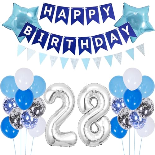 ZWWsullo Luftballon 28 Geburtstag Deko Junge Blau Dekoration Silber Geburtstagsdeko 28 Jahre ballon silber blau tortendeko Folienballon Geburtstagsdeko PartyDeko Luftballon Geburtstag Jungen ZWWsullo Luftballon 28 Geburtstag Deko Junge Blau Dekoration Silber Geburtstagsdeko 28 Jahre ballon silber blau tortendeko Folienballon Geburtstagsdeko PartyDeko Luftballon Geburtstag Jungen von ZWWsullo