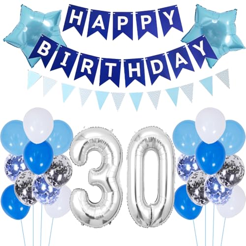 ZWWsullo Luftballon 30 Geburtstag Deko Junge Blau Dekoration Silber Geburtstagsdeko 30 Jahre ballon silber blau tortendeko Folienballon Geburtstagsdeko PartyDeko Luftballon Geburtstag Jungen ZWWsullo Luftballon 30 Geburtstag Deko Junge Blau Dekoration Silber Geburtstagsdeko 30 Jahre ballon silber blau tortendeko Folienballon Geburtstagsdeko PartyDeko Luftballon Geburtstag Jungen von ZWWsullo