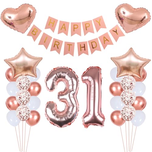 ZWWsullo Luftballon 31 Geburtstag Deko Happy Birthday Banner Riesen Folienballon Geburtstagsdeko Mädchen jahr Party Dekoration Rosegold Tortendeko Geburtstag 31 Jahre Mädchen Geburtstagsdeko ZWWsullo Luftballon 31 Geburtstag Deko Happy Birthday Banner Riesen Folienballon Geburtstagsdeko Mädchen jahr Party Dekoration Rosegold Tortendeko Geburtstag 31 Jahre Mädchen Geburtstagsdeko von ZWWsullo