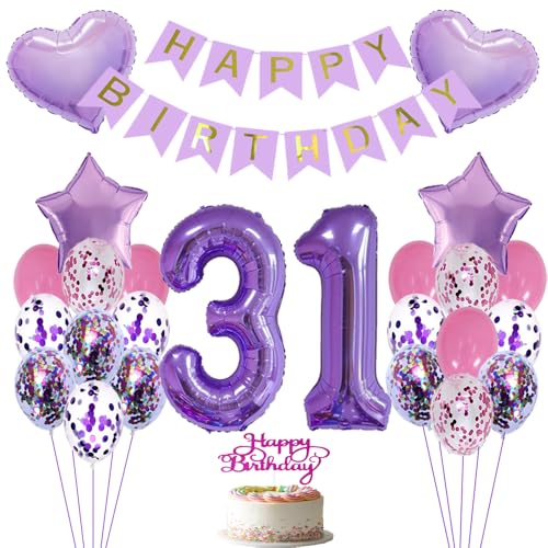 ZWWsullo Luftballon 31 Geburtstag Folienballon Deko jahre Geburtstag dekoration mädchen Luftballons Lila Happy Birthday Folienballon 31 Geburtstagsdeko Lila Geburtstagdeko Dekoration ZWWsullo Luftballon 31 Geburtstag Folienballon Deko jahre Geburtstag dekoration mädchen Luftballons Lila Happy Birthday Folienballon 31 Geburtstagsdeko Lila Geburtstagdeko Dekoration von ZWWsullo