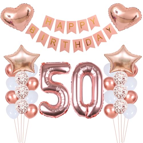 ZWWsullo Luftballon 50 Geburtstag Deko Happy Birthday Banner Riesen Folienballon Geburtstagsdeko Mädchen jahr Party Dekoration Rosegold Tortendeko Geburtstag 50 Jahre Mädchen Geburtstagsdeko ZWWsullo Luftballon 50 Geburtstag Deko Happy Birthday Banner Riesen Folienballon Geburtstagsdeko Mädchen jahr Party Dekoration Rosegold Tortendeko Geburtstag 50 Jahre Mädchen Geburtstagsdeko von ZWWsullo