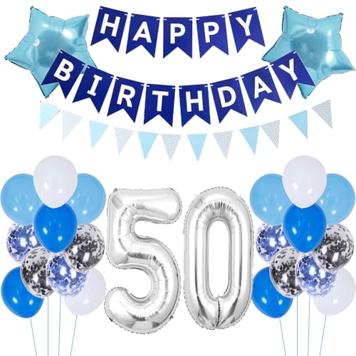 ZWWsullo Luftballon 50 Geburtstag Deko Junge Blau Dekoration Silber Geburtstagsdeko 50 Jahre ballon silber blau tortendeko Folienballon Geburtstagsdeko PartyDeko Luftballon Geburtstag Jungen ZWWsullo Luftballon 50 Geburtstag Deko Junge Blau Dekoration Silber Geburtstagsdeko 50 Jahre ballon silber blau tortendeko Folienballon Geburtstagsdeko PartyDeko Luftballon Geburtstag Jungen von ZWWsullo