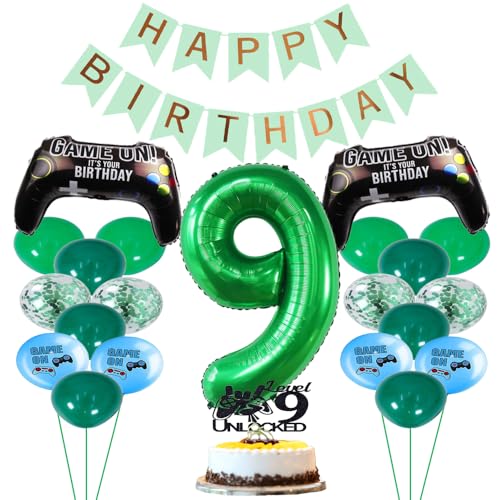 ZWWsullo Luftballon 9 Geburtstag Deko Grün Geburtstagsdeko Jungen 9 Jahre Game-Controller-Luftballons Happy Birthday-Banner Videospiel Luftballon 8 Geburtstag Gamer Deko Geburtstagsdeko ZWWsullo Luftballon 9 Geburtstag Deko Grün Geburtstagsdeko Jungen 9 Jahre Game-Controller-Luftballons Happy Birthday-Banner Videospiel Luftballon 8 Geburtstag Gamer Deko Geburtstagsdeko von ZWWsullo