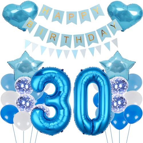 ZWWsullo Luftballon Geburtstagsdeko Jungen Blau Zahl 30 Geburtstag Mädchen Luftballon-Zahl Riesen Folienballon Geburtstagsdeko Junge Dekoration 30 jahre Geburtstag Junge Party Dekoration ZWWsullo Luftballon Geburtstagsdeko Jungen Blau Zahl 30 Geburtstag Mädchen Luftballon-Zahl Riesen Folienballon Geburtstagsdeko Junge Dekoration 30 jahre Geburtstag Junge Party Dekoration von ZWWsullo