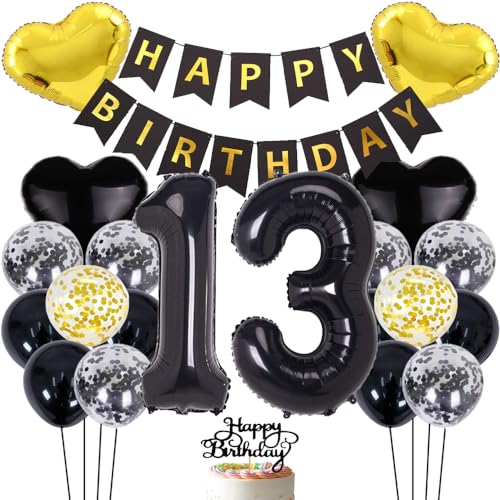 ZWWsullo Luftballon zum 13 Geburtstag zum 13 Geburtstag Mädchen Junge Party Deko 13 Schwarz 13 Geburtstag Dekoration Geburtstag Junge Tortendeko Luftballon 13 Geburtstag Dekoration ZWWsullo Luftballon zum 13 Geburtstag zum 13 Geburtstag Mädchen Junge Party Deko 13 Schwarz 13 Geburtstag Dekoration Geburtstag Junge Tortendeko Luftballon 13 Geburtstag Dekoration von ZWWsullo