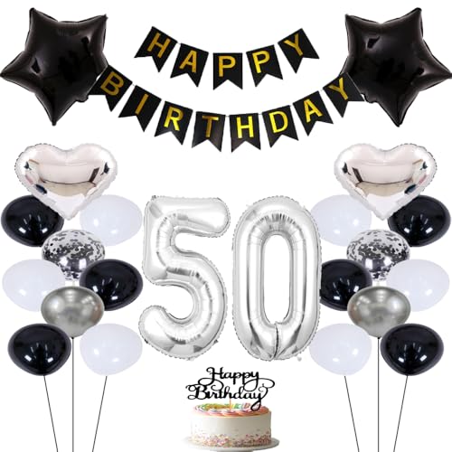 ZWWsullo Luftballons 50 Geburtstag Dekoration Mädchen silber Luftballon 50 Jahre Party Dekoration Ballons Junge Geburtstagsdeko Ballon Geburtstag Mädchen Junge Silber Jahre Party Deko ZWWsullo Luftballons 50 Geburtstag Dekoration Mädchen silber Luftballon 50 Jahre Party Dekoration Ballons Junge Geburtstagsdeko Ballon Geburtstag Mädchen Junge Silber Jahre Party Deko von ZWWsullo