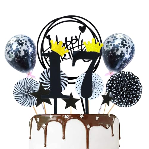 ZWWsullo Tortendeko 17 Schwarz Happy Birthday Tortendeko Glitzer Happy 17th Birthday Cake Topper tortendeko 17 geburtstag junge kuchendeko 17 geburtstag junge essbar 17 Geburtstagstorte Topper ZWWsullo Tortendeko 17 Schwarz Happy Birthday Tortendeko Glitzer Happy 17th Birthday Cake Topper tortendeko 17 geburtstag junge kuchendeko 17 geburtstag junge essbar 17 Geburtstagstorte Topper von ZWWsullo