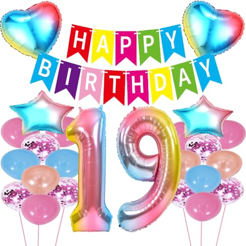 ZWWsullo geburtstagsdeko mädchen 19 geburtstag Luftballon 19 Geburtstag Dekoration Set 19 Geburtstag Deko Regenbogen 19 Geburtstag Deko Helium Folienballon Riesen Helium Happy Birthday Party ZWWsullo geburtstagsdeko mädchen 19 geburtstag Luftballon 19 Geburtstag Dekoration Set 19 Geburtstag Deko Regenbogen 19 Geburtstag Deko Helium Folienballon Riesen Helium Happy Birthday Party von ZWWsullo