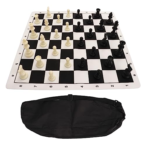 Turnier-Schachspiel Zum Besten Preis-Leistungs-Verhältnis, Aufrollbares Staunton-Schachspielset Für Turniere, Gefüllte Schachfiguren Und Schwarzes Aufrollbares Schachbrett, Schachspiel Mit Reißverschl von ZWZRFMZHML