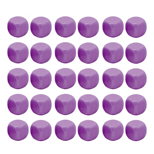 ZWZRFMZHML 16 Mm Abgerundete Leere Sechsseitige Würfel, Für Den Unterricht Erstellte Sesources-Spiellehre, Kunststoffwürfel in Vier Farben Wählbar, Einheitliche Leere Würfelwürfel(lila) von ZWZRFMZHML