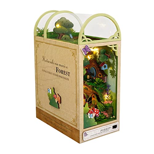 Kreative Holz Buch Nook Einsatz Kit Miniatur Märchen Stadt Bücherregal Wald Spielzeug Geschenke Weihnachten Mädchen Häuser Puppe von ZXCVWWE