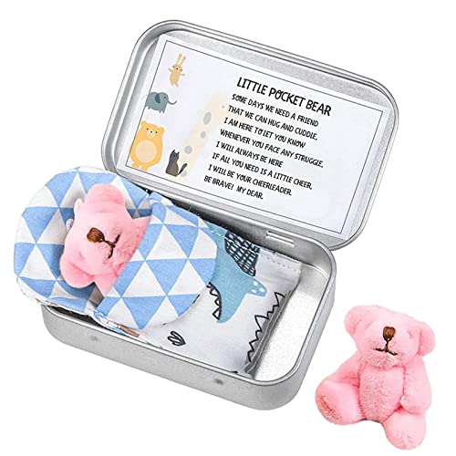 ZXCVWWE Little Pocket Bear Dose – Bequemer kleiner Teddybär in Box – Kleiner Bärenspielzeug, gefüllt, winzig, weiche Bärenpuppe, Spielzeug für Jungen und Mädchen, Geburtstagskuchen, von ZXCVWWE