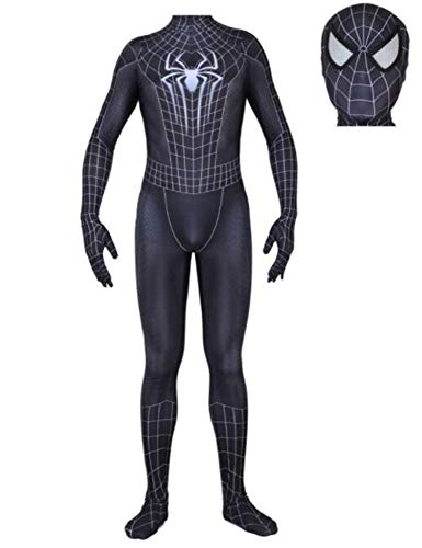 ZXDFG Spiderman Kostume Erwachsene Fasching Spiderman Kostüm Herren Homecoming Anzug 3d Print Mit Maske Halloween Karneval Superhelden Cosplay Hochwertig Spiderman Kostüm Frau Schwarz far from von ZXDFG