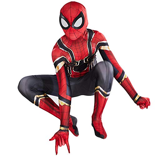ZXDFG Kinder Erwachsene Spiderman-Kostüm Halloween Karneval Cosplay Spiderman Anzug Spandex/Lycra 3D Druck Spiderman Verkleidung Party Anzug,NavyBlue-(115~125cm) von ZXDFG