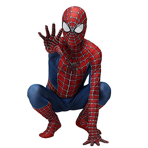 ZXDFG Spiderman Kostume Erwachsene Fasching Spiderman Kostüm Herren Homecoming Anzug 3d Print Mit Maske Halloween Karneval Superhelden Cosplay Echte Spiderman Kostüm Frau Rot far from Home von ZXDFG