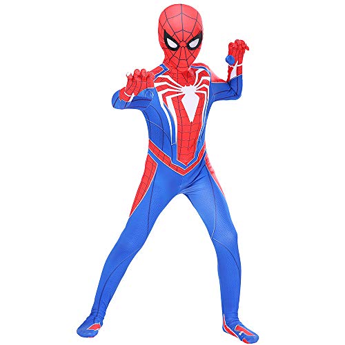 ZXDFG Kinder Erwachsene Spiderman-Kostüm Halloween Karneval Cosplay Spiderman Anzug Spandex/Lycra 3D Druck Spiderman Verkleidung Party Anzug,SkyBlue-(145~155cm) von ZXDFG