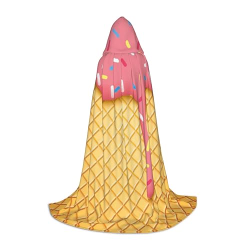 ZXERTG Kapuzenumhang mit Eis- und Waffelmuster für Halloween-Kostüme, perfekt für Zauberer, Vampir, Sensenmann und Cosplay von ZXERTG