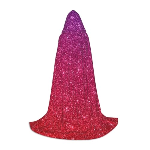 ZXERTG Kapuzenumhang mit Farbverlauf, Pailletten, glitzernd, für Halloween-Kostüme, perfekt für Zauberer, Vampir, Sensenmann, mehr Cosplay von ZXERTG