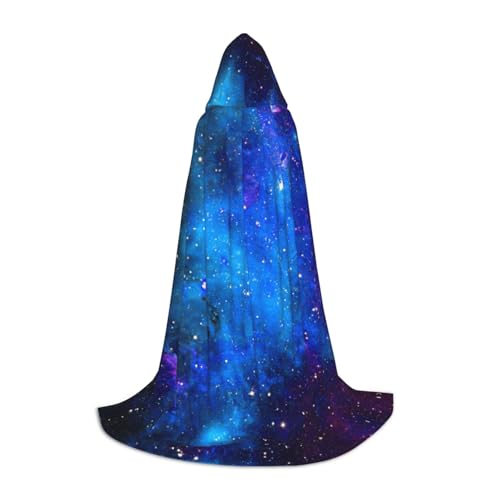 ZXERTG Kapuzenumhang mit Galaxie-Aufdruck für Halloween-Kostüme, perfekt für Zauberer, Vampir, Sensenmann und Cosplay von ZXERTG