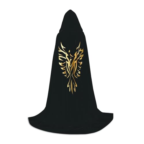 ZXERTG Kapuzenumhang mit Phoenix-Aufdruck für Halloween-Kostüme, perfekt für Zauberer, Vampir, Sensenmann und Cosplay von ZXERTG