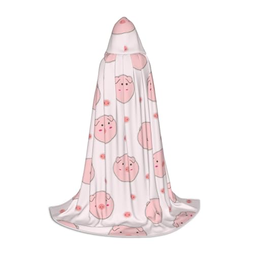 ZXERTG Kapuzenumhang mit Puderschwein-Aufdruck für Halloween-Kostüme, perfekt für Zauberer, Vampir, Sensenmann und Cosplay ZXERTG Kapuzenumhang mit Puderschwein-Aufdruck für Halloween-Kostüme, perfekt für Zauberer, Vampir, Sensenmann und Cosplay von ZXERTG