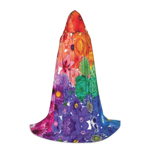 ZXERTG Kapuzenumhang mit Regenbogen-Blumendruck für Halloween-Kostüme, perfekt für Zauberer, Vampir, Sensenmann und Cosplay ZXERTG Kapuzenumhang mit Regenbogen-Blumendruck für Halloween-Kostüme, perfekt für Zauberer, Vampir, Sensenmann und Cosplay von ZXERTG