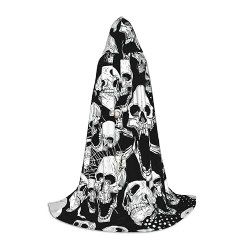 ZXERTG Kapuzenumhang mit Totenkopf-Hintergrund, für Halloween-Kostüme, perfekt für Zauberer, Vampir, Sensenmann und Cosplay ZXERTG Kapuzenumhang mit Totenkopf-Hintergrund, für Halloween-Kostüme, perfekt für Zauberer, Vampir, Sensenmann und Cosplay von ZXERTG