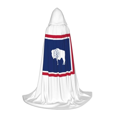 ZXERTG Kapuzenumhang mit Wyoming-Staatsflagge, für Halloween-Kostüme, perfekt für Zauberer, Vampir, Sensenmann, mehr Cosplay von ZXERTG