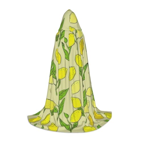 ZXERTG Kapuzenumhang mit gelbem Zitronen-Druck, für Halloween-Kostüme, perfekt für Zauberer, Vampir, Sensenmann und Cosplay ZXERTG Kapuzenumhang mit gelbem Zitronen-Druck, für Halloween-Kostüme, perfekt für Zauberer, Vampir, Sensenmann und Cosplay von ZXERTG