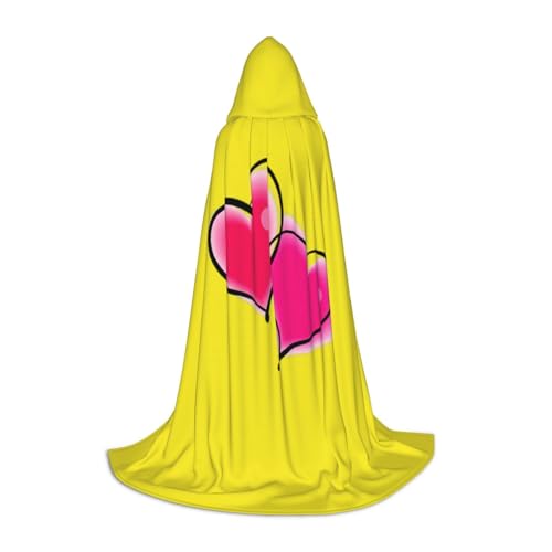 ZXERTG Kapuzenumhang mit zwei rosa Herzen, für Halloween-Kostüme, perfekt für Zauberer, Vampir, Sensenmann und Cosplay ZXERTG Kapuzenumhang mit zwei rosa Herzen, für Halloween-Kostüme, perfekt für Zauberer, Vampir, Sensenmann und Cosplay von ZXERTG