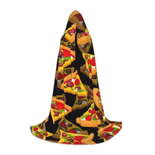 ZXERTG Pizza-Umhang mit Kapuze für Halloween-Kostüme, perfekt für Zauberer, Vampir, Sensenmann und Cosplay von ZXERTG