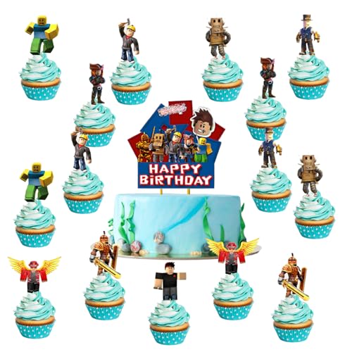 R-oblox Tortendeko Set für Geburtstagspartys 17pcs R-oblox Kuchen Topper aus Papier,für Cupcakes, Motivtorten &Theme-Deko R-oblox Tortendeko Set für Geburtstagspartys 17pcs R-oblox Kuchen Topper aus Papier,für Cupcakes, Motivtorten &Theme-Deko von ZXHBPPBF
