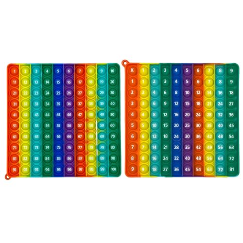 1x1 Einmaleins Lernen 17.5x17.5x1.5cm, 2-in-1 Multiplikationstabelle und Hundertertafel, 1x1 Lernen Spiel für Kinder, Ideal für Schule und Zuhause, Einmaleins Lernen, Einmaleins Spiel von ZXJLWR