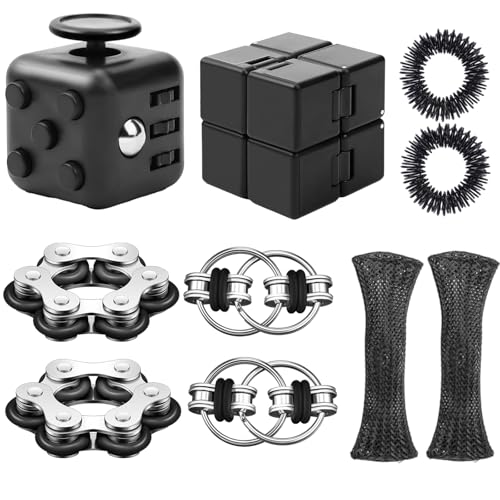 Fidget Cube, 10 teiliges Anti Stress Spielzeug Set für Erwachsene and Kinder, Spielzeug zur Entspannung, Förderung der Konzentration, Für Schule, Büro, Reise, Jederzeit Entspannen von ZXJLWR