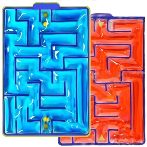 Jelly Blox, 2 Stück Labyrinth Spiel Sensory Play, Kreatives Labyrinth Fidget Toys, Freizeit Maze Anti Stress Toys, Adhs Spielzeug, Stress Spielzeug Für Kinder (Rot Blau) von ZXJLWR