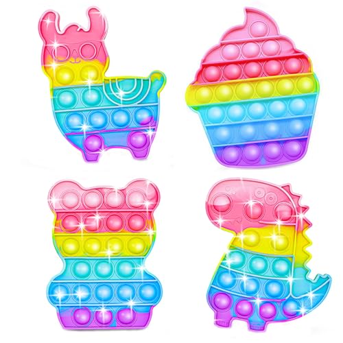 Spielzeug, 4 Stück Anti Stress Spielzeug, Regenbogen Plopper, Sensorik für Kinder, Anti Stress für Spaß Interaktion, Dieser ist Für Kinder Zum Spielen Geeignet von ZXJLWR