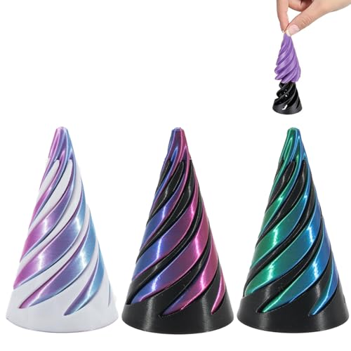 Spirale Spielzeug, 3 Stück Fidget Spirale, 3D Spielzeug Spirale, Relief Anti Stress Impossible Cone, 3D Printed Spiral Fidget Spielzeug Kinder Erwachsene Desktop Dekoration Spirale Spielzeug, 3 Stück Fidget Spirale, 3D Spielzeug Spirale, Relief Anti Stress Impossible Cone, 3D Printed Spiral Fidget Spielzeug Kinder Erwachsene Desktop Dekoration von ZXJLWR