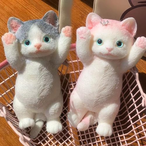 Stress Spielzeug, 2 Stück Katze Spielzeug Kinder, 13cm Realistische Quetschspielzeug Katze, Stress Abbauen Für Erwachsene Und Kinder, Antistress Geschenke Für Hause, Büro, Schule Stress Spielzeug, 2 Stück Katze Spielzeug Kinder, 13cm Realistische Quetschspielzeug Katze, Stress Abbauen Für Erwachsene Und Kinder, Antistress Geschenke Für Hause, Büro, Schule von ZXJLWR