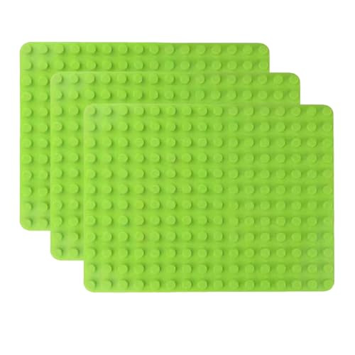 ZXJLWR 3 Stück Doppelseitiges Bauplatte, 25.6 X 19.1cm Grundplatte Kompatibel Mit Meisten Marken, 16 X 12 Löcher Platten-Set, Kreativität Inspirieren, Pädagogisches Spielzeug (Grüne) von ZXJLWR