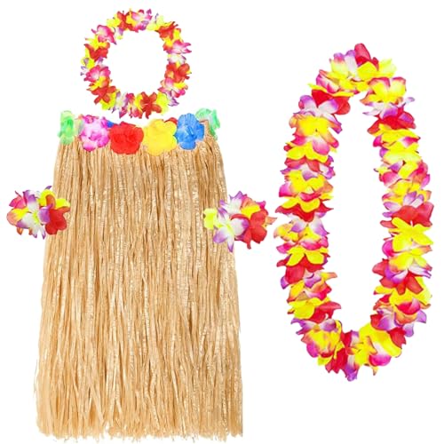 ZXJLWR 5 Stück Hawaii Outfit Damen, 80cm Grasrock und 4 Bunte Blumengirlanden, Vaiana Kostüm Kinder, Vaiana Kostüm Damen, Hawaii Kostüm Damen Rave Party Tanzen Festivalfeier ZXJLWR 5 Stück Hawaii Outfit Damen, 80cm Grasrock und 4 Bunte Blumengirlanden, Vaiana Kostüm Kinder, Vaiana Kostüm Damen, Hawaii Kostüm Damen Rave Party Tanzen Festivalfeier von ZXJLWR