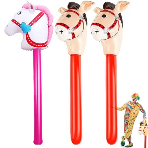 ZXJLWR Hobby Horse, 3 Stück Steckenpferd Aufblasbar, 95cm Niedliches Steckenpferd Kinder, Hobby Horsing Für Jungen Und Mädchen, Aufblasbares Pferd Für Weihnachten, Geburtstagsfeiern ZXJLWR Hobby Horse, 3 Stück Steckenpferd Aufblasbar, 95cm Niedliches Steckenpferd Kinder, Hobby Horsing Für Jungen Und Mädchen, Aufblasbares Pferd Für Weihnachten, Geburtstagsfeiern von ZXJLWR