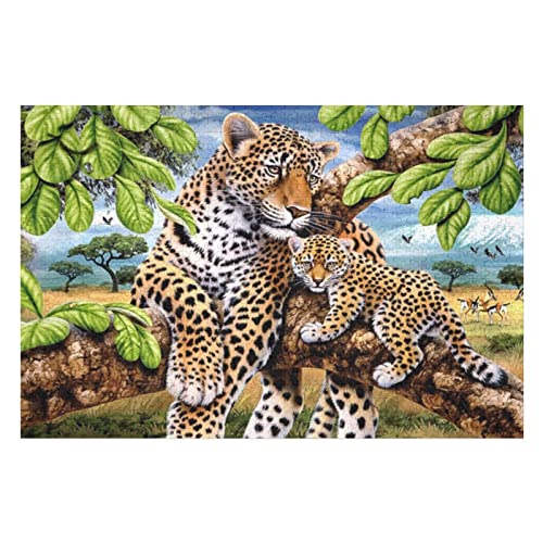 Tierpuzzles 1000-teiliges Puzzle-Set für Erwachsene, Leopard, Spiele, Unterhaltung für Erwachsene, Familienpuzzles, Geschenk, für Erwachsene und Kinder ab 12 Jahren von ZXLLO