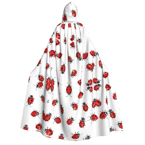 ZXMDZTSS Art Ladybug Tracks – Print Erwachsene Halloween Kapuzenumhang | Volldruck Umhang | Nackenverschluss von ZXMDZTSS