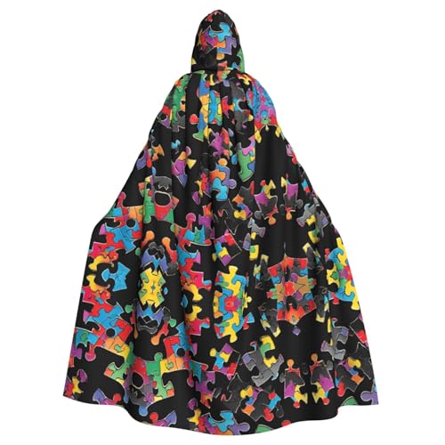 ZXMDZTSS Autismus-Bewusstseins-Puzzleteile, Herz-Druck, Halloween-Kapuzenumhang für Erwachsene, vollständiger Druck, Party-Kostüm, Bindeverschluss, Polyester ZXMDZTSS Autismus-Bewusstseins-Puzzleteile, Herz-Druck, Halloween-Kapuzenumhang für Erwachsene, vollständiger Druck, Party-Kostüm, Bindeverschluss, Polyester von ZXMDZTSS