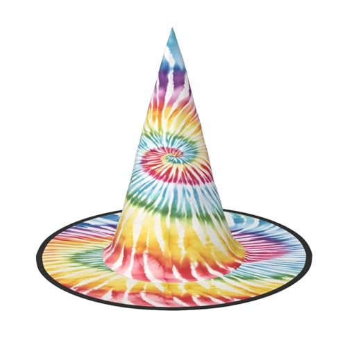 ZXMDZTSS Batikfärbung, Halloween-Hut für Erwachsene, Festivalkleidung, Hexenkostüm-Accessoire, Oxford-Stoff, 1 Stück von ZXMDZTSS