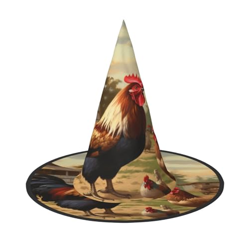 ZXMDZTSS Bauernhof-Aufdruck, Huhn und Hahn, Halloween-Hut für Erwachsene, Festivalkleidung, Hexenkostüm-Zubehör, Oxford-Stoff, 3 Stück ZXMDZTSS Bauernhof-Aufdruck, Huhn und Hahn, Halloween-Hut für Erwachsene, Festivalkleidung, Hexenkostüm-Zubehör, Oxford-Stoff, 3 Stück von ZXMDZTSS