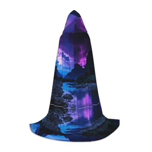 ZXMDZTSS Blaue Galaxie, Kapuzenumhang für Jugendliche, Halloween-Kostüm, wiederverwendbare Partykleidung, Größe M von ZXMDZTSS